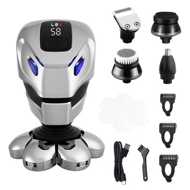 Alt view image 2 of 7 - 7D Cordless Shaver Hair Trimmer Mens 5-In-1 Electric Head Shaver Razor Men Wet - Shaver Kit