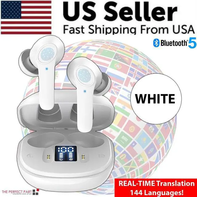 Main image of Translator Earbuds 144 Languages Real Time Online OffLine Translation Earphones - White