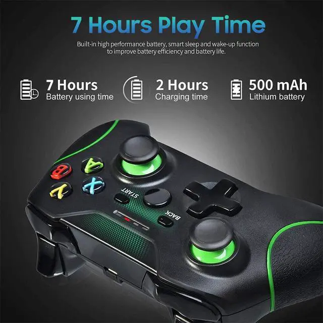 Alt view image 4 of 7 - Wireless Controller For Microsoft Xbox One S / X / E / Windows 7 8 10 11 PC 2.4G - Black