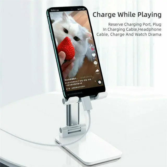 Alt view image 4 of 7 - Adjustable Cell Phone Tablet Stand Desktop Holder Mount Mobile Phone iPad iPhone - Pink