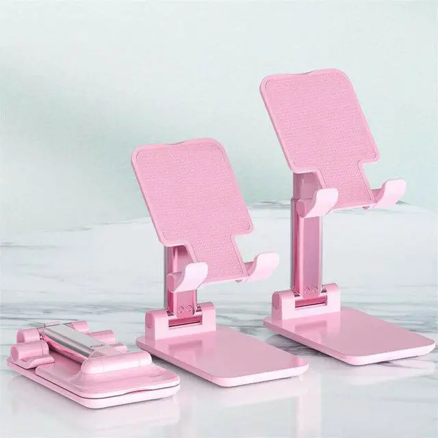 Alt view image 2 of 7 - Adjustable Cell Phone Tablet Stand Desktop Holder Mount Mobile Phone iPad iPhone - Pink