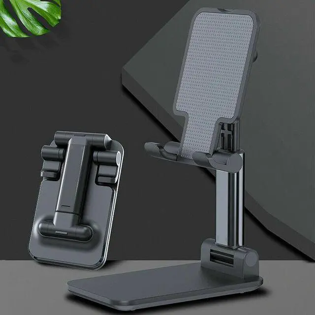 Alt view image 2 of 7 - Adjustable Cell Phone Tablet Stand Desktop Holder Mount Mobile Phone iPad iPhone - Black