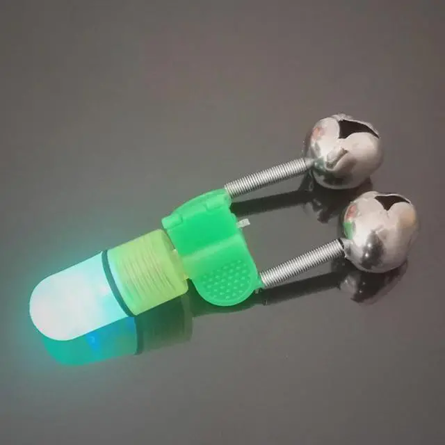 Alt view image 6 of 7 - 10/40 PC LED Night Fishing Bite Bait Alarm 2 Bells Light Rod Tip Clip Alert Ring - 20 Pack