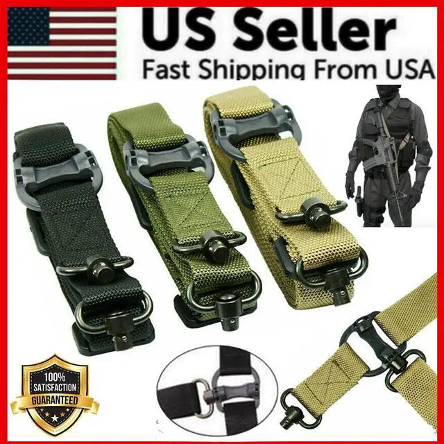 Alt view image 3 of 7 - Retro Tactical Adjust Quick Detach QD 1 2 Point Multi Mission 1.2" Rifle Sling - Black