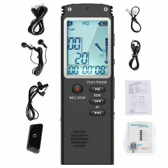Main image of Lecture Digital Voice Recorder Dictaphone Audio MP3 Sound Mini Spy Recorder Mic - 16GB