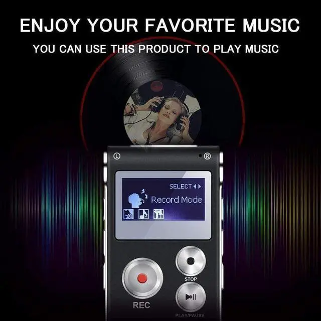 Alt view image 3 of 7 - Lecture Digital Voice Recorder Dictaphone Audio MP3 Sound Mini Spy Recorder Mic - 8GB