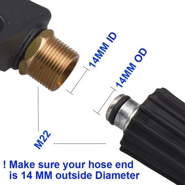 Alt view image 5 of 7 - 1/4" High Pressure Washer Gun 4000 PSI Car Wash Foam Spray Short Wand w/ Nozzle - 5 Nozzle Tips Only