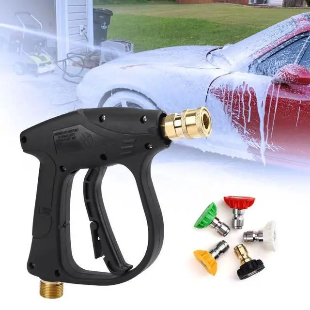 Alt view image 6 of 7 - 1/4" High Pressure Washer Gun 4000 PSI Car Wash Foam Spray Short Wand w/ Nozzle - 5 Nozzle Tips Only