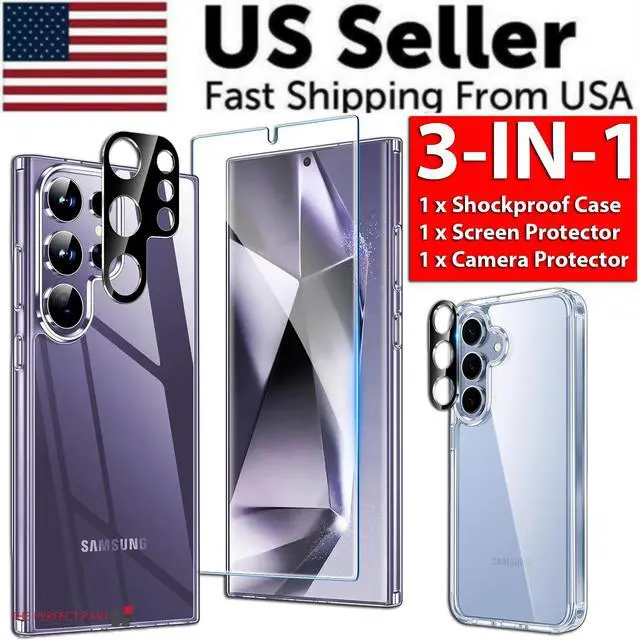 Alt view image 2 of 7 - For Samsung Galaxy S24 Ultra Plus Shockproof Case & Screen Protector & Camera US - For Samsung Galaxy S24