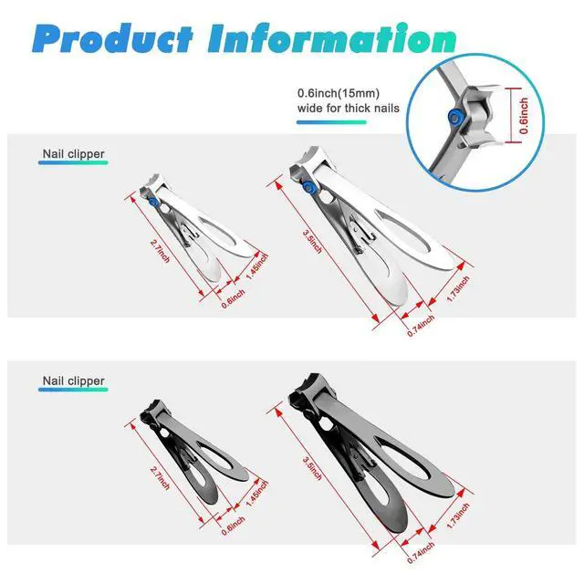 Alt view image 5 of 7 - Extra Large Toe Nail Clippers For Thick Hard Nails Cutter Heavy Duty Stainless - Small Black
