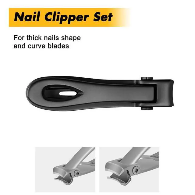 Alt view image 6 of 7 - Extra Large Toe Nail Clippers For Thick Hard Nails Cutter Heavy Duty Stainless - Small Black