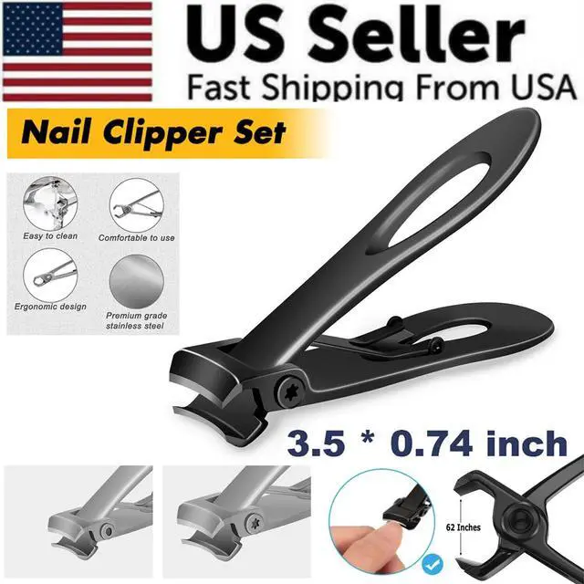 Alt view image 3 of 7 - Extra Large Toe Nail Clippers For Thick Hard Nails Cutter Heavy Duty Stainless - Small Black
