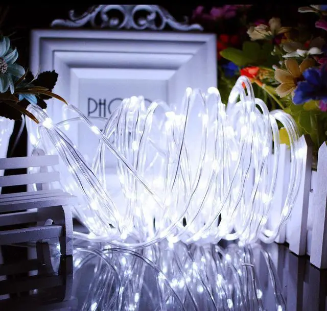 Main image of 33FT 100 LED Strip Rope Light Tube String Outdoor Garden Party Decoration Lights - White