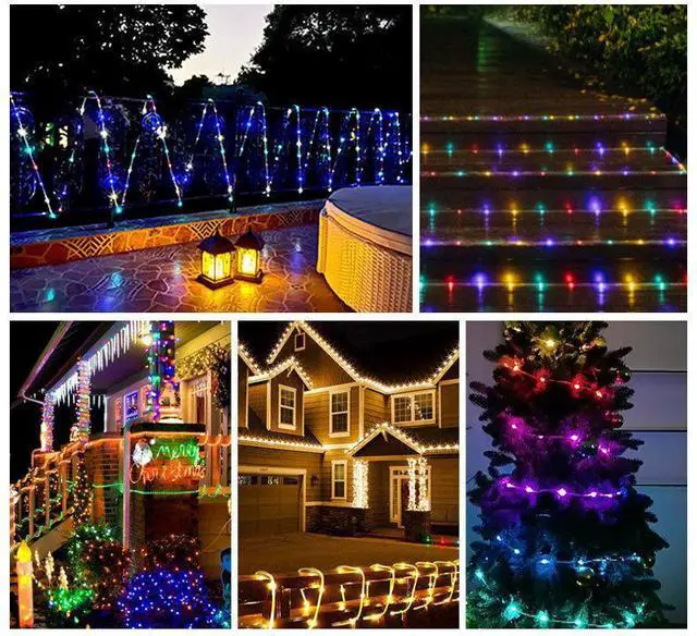 Alt view image 4 of 7 - 33FT 100 LED Strip Rope Light Tube String Outdoor Garden Party Decoration Lights - Warm White