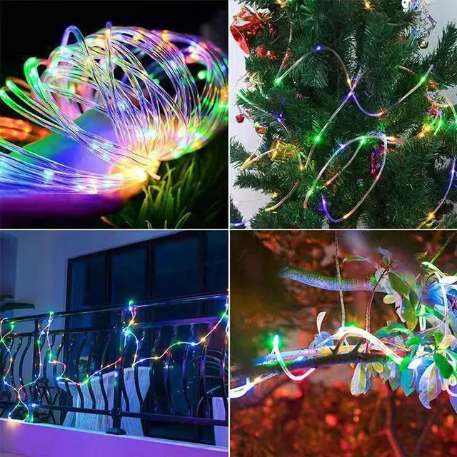 Alt view image 6 of 7 - 33FT 100 LED Strip Rope Light Tube String Outdoor Garden Party Decoration Lights - Warm White