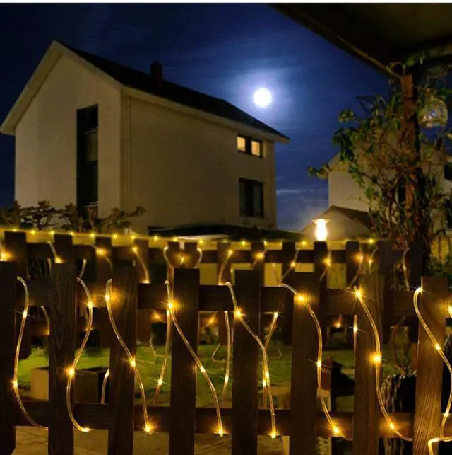 Alt view image 7 of 7 - 33FT 100 LED Strip Rope Light Tube String Outdoor Garden Party Decoration Lights - Warm White
