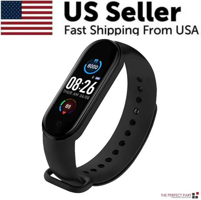 Alt view image 2 of 7 - M4 Smart Watch Band Blood Pressure Bracelet Wristband Fitness Tracker Heart Rate - Black