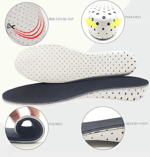 Alt view image 3 of 7 - Men Women Invisible Height Increase Insoles Heel Lift Taller Shoe Inserts Pad US - 2.3cm Lift