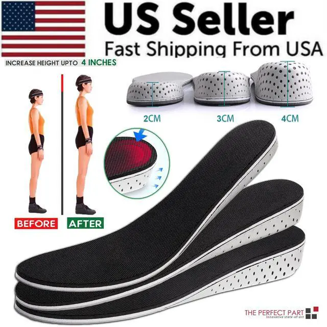 Alt view image 2 of 7 - Men Women Invisible Height Increase Insoles Heel Lift Taller Shoe Inserts Pad US - 2.3cm Lift