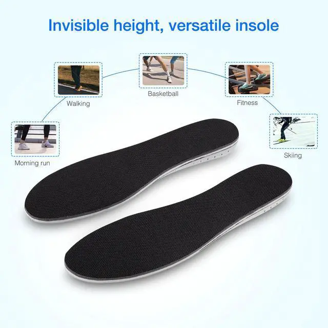 Alt view image 7 of 7 - Men Women Invisible Height Increase Insoles Heel Lift Taller Shoe Inserts Pad US - 2.3cm Lift