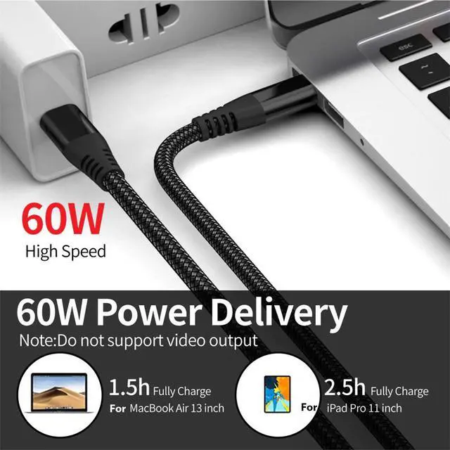 Alt view image 6 of 7 - USB-C to USB-C Cable Male Type-C Cable Cord Fast Charger Charging Data Sync - 6FT - Braided Premium
