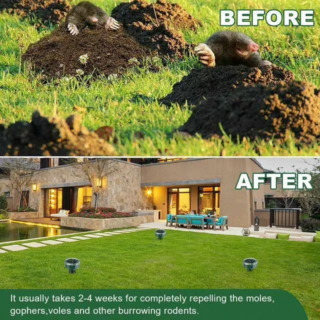 Alt view image 6 of 7 - Solar Power Animal Ultrasonic Repellent Mice Gopher Mole Pest Snake Repeller LED - Without LED