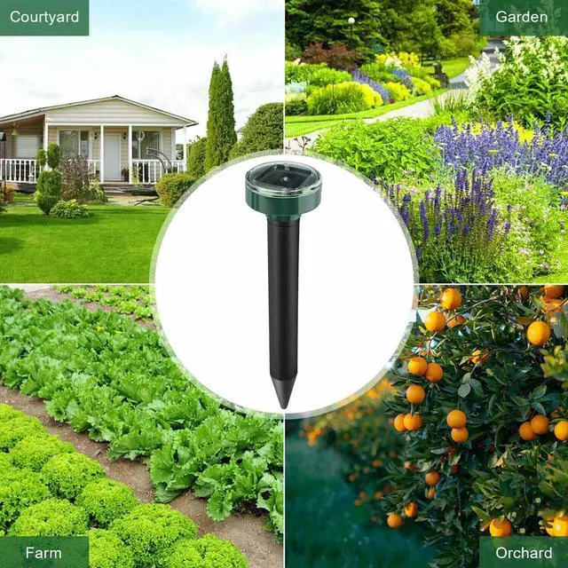 Alt view image 7 of 7 - Solar Power Animal Ultrasonic Repellent Mice Gopher Mole Pest Snake Repeller LED - Without LED