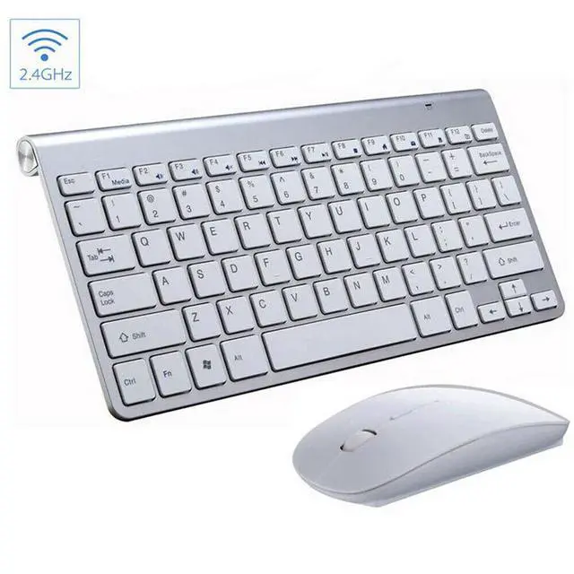 Alt view image 2 of 7 - Mini Wireless Keyboard And Mouse Set Waterproof 2.4G For Mac Apple PC Computer - Silver