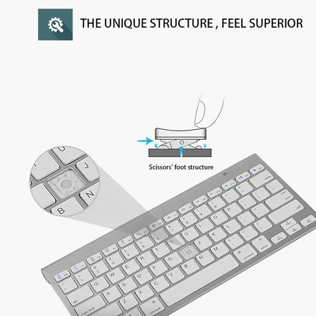 Alt view image 6 of 7 - Mini Wireless Keyboard And Mouse Set Waterproof 2.4G For Mac Apple PC Computer - Black