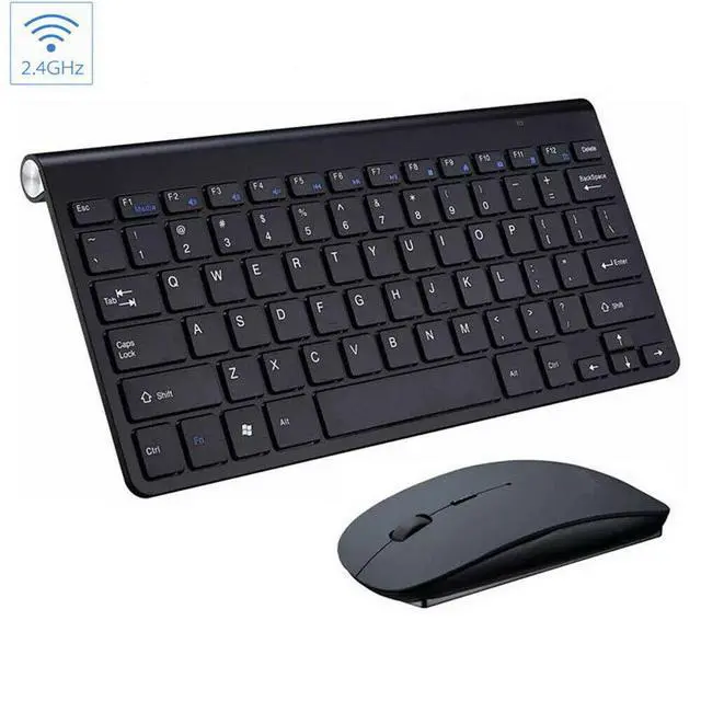 Alt view image 2 of 7 - Mini Wireless Keyboard And Mouse Set Waterproof 2.4G For Mac Apple PC Computer - Black