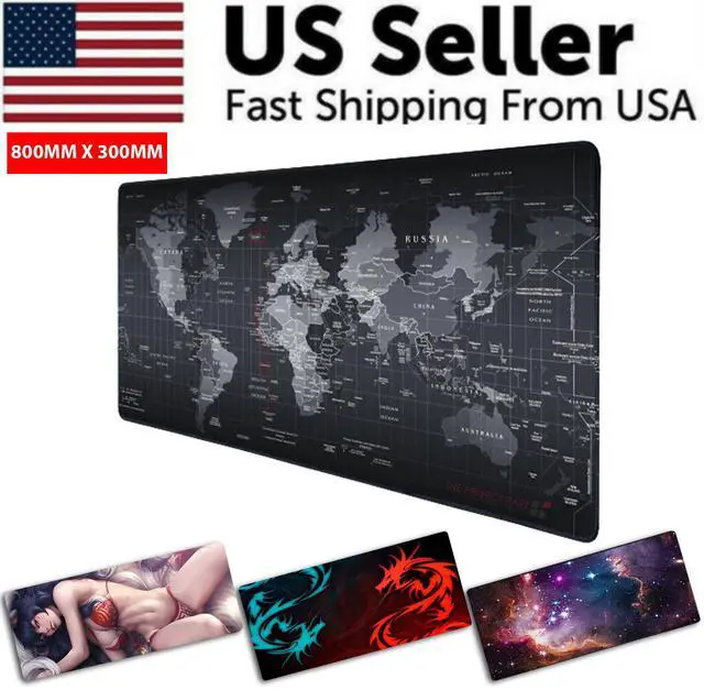 Alt view image 3 of 7 - Extended Gaming Mouse Pad Desk Keyboard Mat Large Size 800MM X 300MM 31x12 - Galaxy