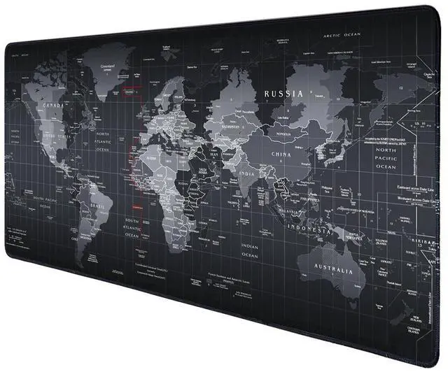 Main image of Extended Gaming Mouse Pad Desk Keyboard Mat Large Size 800MM X 300MM 31x12 - World Map