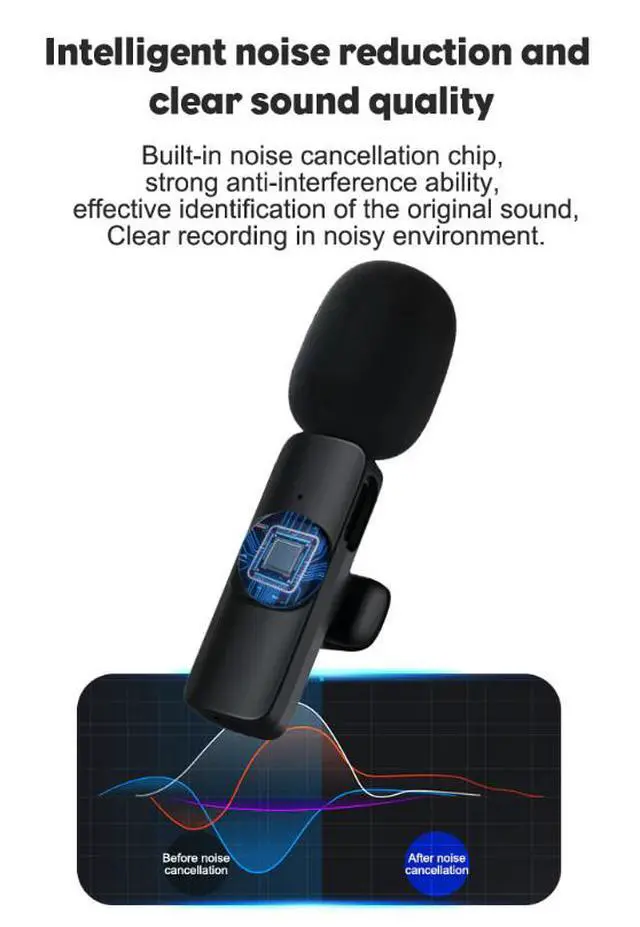 Alt view image 4 of 7 - Lavalier Microphone Wireless Audio Video Recording Mini Mic For Android/iPhone - For iPhone