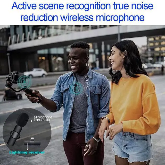 Alt view image 7 of 7 - Lavalier Microphone Wireless Audio Video Recording Mini Mic For Android/iPhone - For iPhone