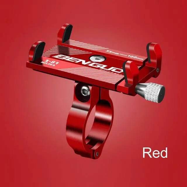 Alt view image 2 of 7 - Aluminum Motorcycle Bike Bicycle Holder Mount Handlebar For Cell Phone GPS US - Red