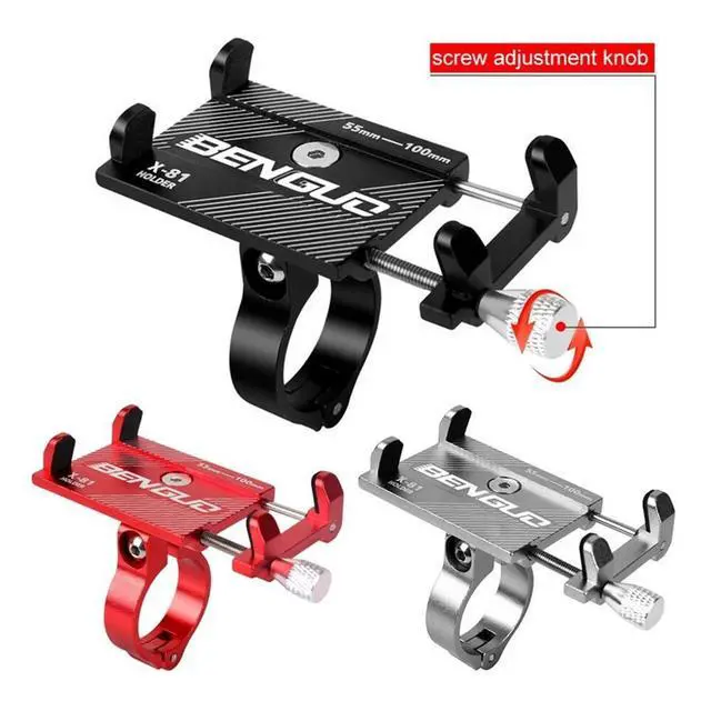 Alt view image 4 of 7 - Aluminum Motorcycle Bike Bicycle Holder Mount Handlebar For Cell Phone GPS US - Red
