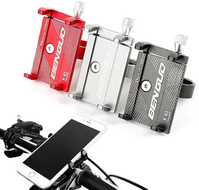 Alt view image 5 of 7 - Aluminum Motorcycle Bike Bicycle Holder Mount Handlebar For Cell Phone GPS US - Red