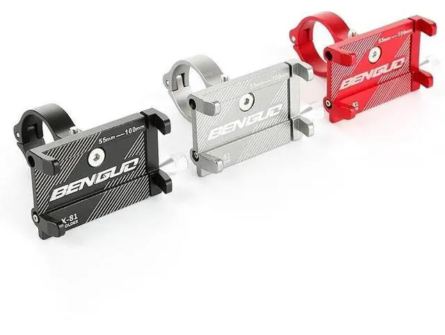 Alt view image 7 of 7 - Aluminum Motorcycle Bike Bicycle Holder Mount Handlebar For Cell Phone GPS US - Red