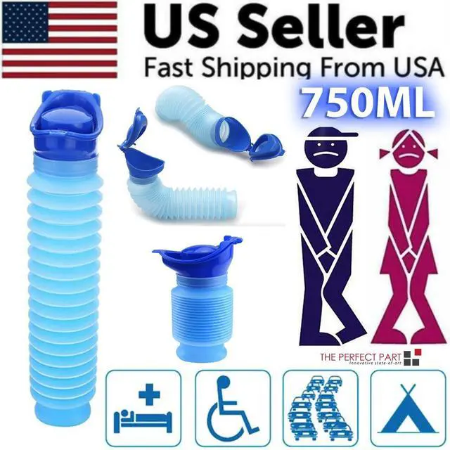 Alt view image 3 of 7 - Male Female Portable Urinal Travel Camping Car Toilet Pee Bottle Emergency Kit - 1 Pack