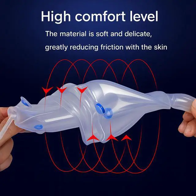 Alt view image 4 of 7 - Male Wearable Incontinence Pants Urinal Leg Bag Silicone Urine Funnel Collector - Small