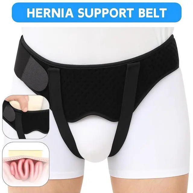 Alt view image 6 of 7 - Hernia Support Belt Men Truss For Inguinal With 2 Removable Compression Pads US - M