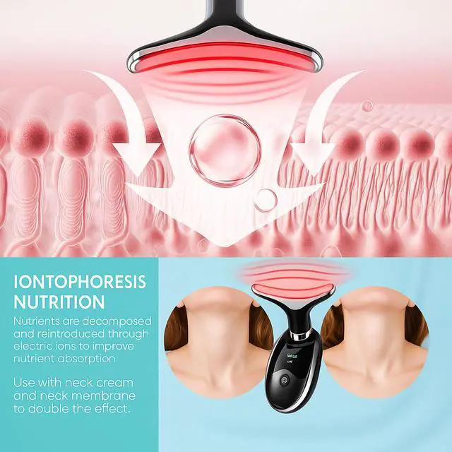Alt view image 7 of 7 - Neck Face Lifting Massager Skin Tighten Device LED Anti Wrinkle Double Chin US - White