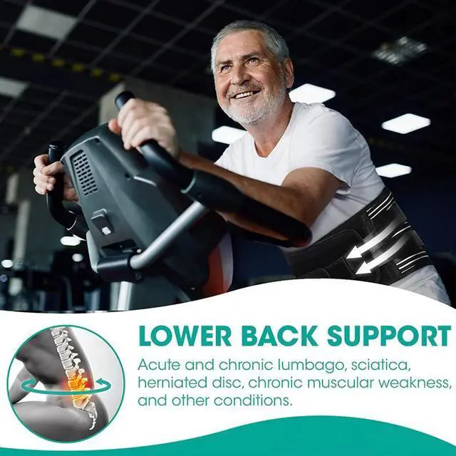 Alt view image 3 of 7 - Adjustable Lower Back Brace Lumbar Support Waist Belt For Men Women Pain Relief - M