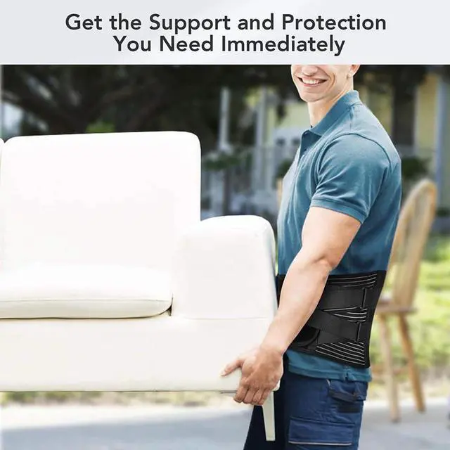 Alt view image 4 of 7 - Adjustable Lower Back Brace Lumbar Support Waist Belt For Men Women Pain Relief - M