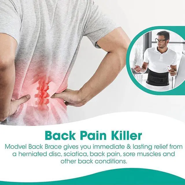 Alt view image 7 of 7 - Adjustable Lower Back Brace Lumbar Support Waist Belt For Men Women Pain Relief - M