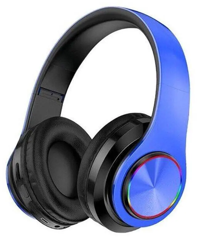 Main image of Super Bass Wireless Bluetooth Headphones Foldable Stereo Earphones Headsets Mic - Blue