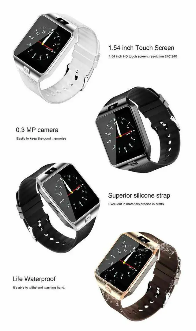 Alt view image 6 of 7 - Bluetooth Smart Watch w/Camera Waterproof Phone Mate For Android Samsung iPhone - White