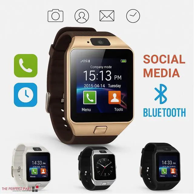 Alt view image 3 of 7 - Bluetooth Smart Watch w/Camera Waterproof Phone Mate For Android Samsung iPhone - White