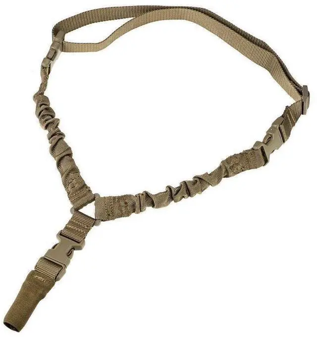 Main image of Heavy Duty Tactical Single Point Gun Rifle Sling Adjust & Quick Detach QD Buckle - Khaki