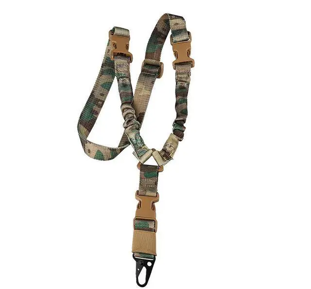 Alt view image 2 of 7 - Heavy Duty Tactical Single Point Gun Rifle Sling Adjust & Quick Detach QD Buckle - Camo